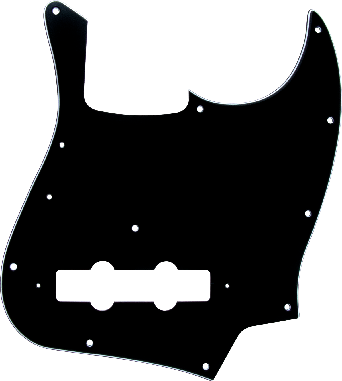 ure Vintage Pickguard, Jazz Bass® '70s, 10-Hole Mount, Black, 3-Ply