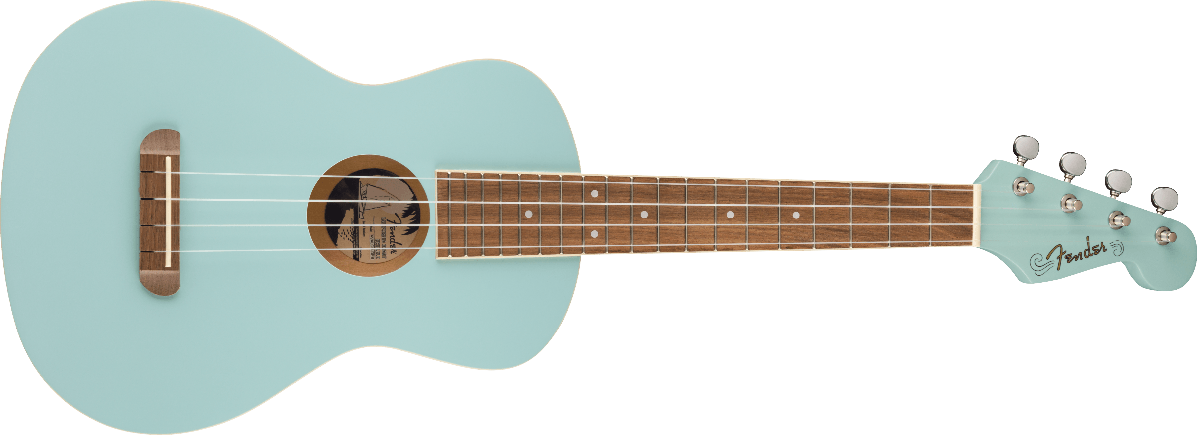 Fender Avalon Tenor Ukulele, Walnut Fingerboard, Daphne Blue