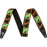 Fender Neon Monogrammed Strap Green and Orange, 2"