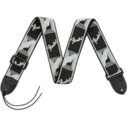 Fender Monogrammed Strap, Black/Light Grey/Dark Grey, 2"