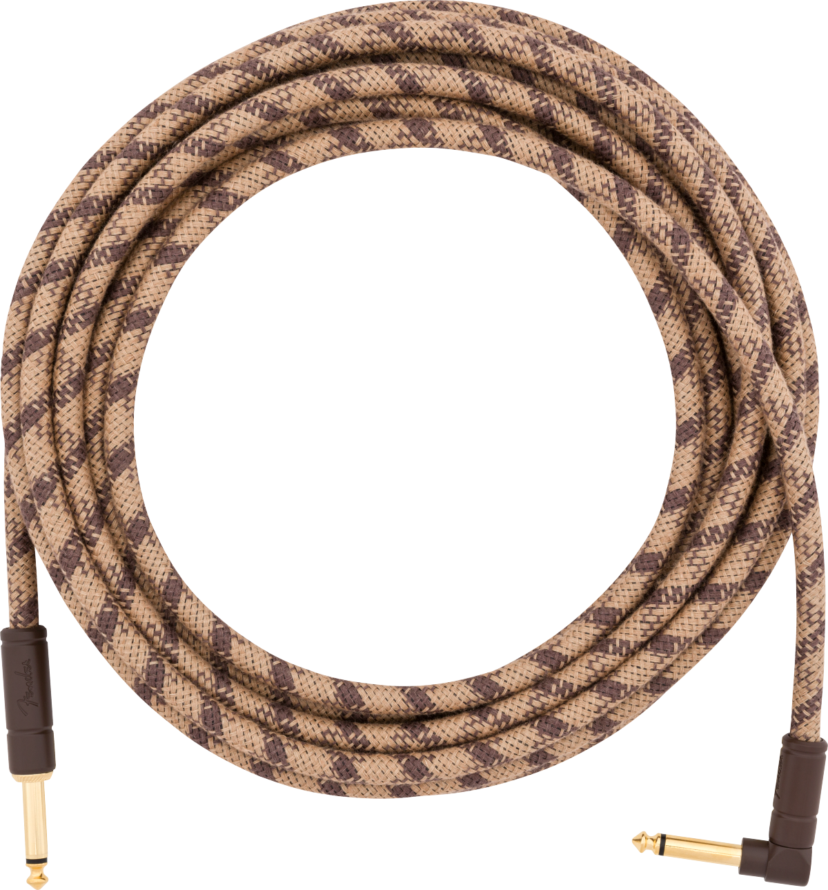 Fender Festival Instrument Cable, Straight/Angle, 18.6', Pure Hemp, Brown Stripe