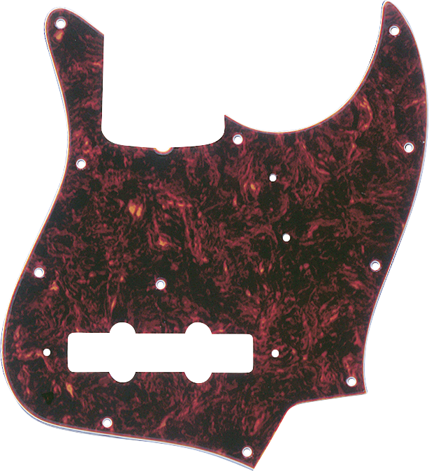 Pickguard, Jazz Bass® (with Truss Rod Notch), 11-Hole Vintage Mount, Brown Tortoise Shell, 4-Ply