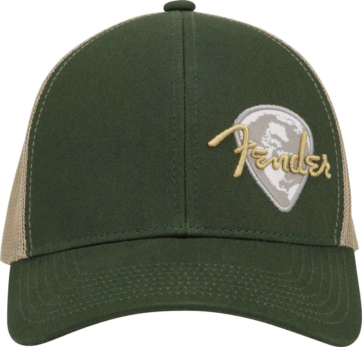Fender® Globe Pick Patch Hat, Green/Khaki, One Size