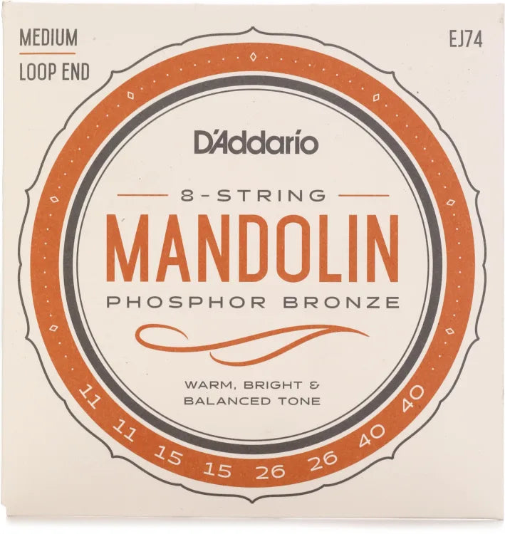 D'Addario Mandolin Strings - Medium, Loop End