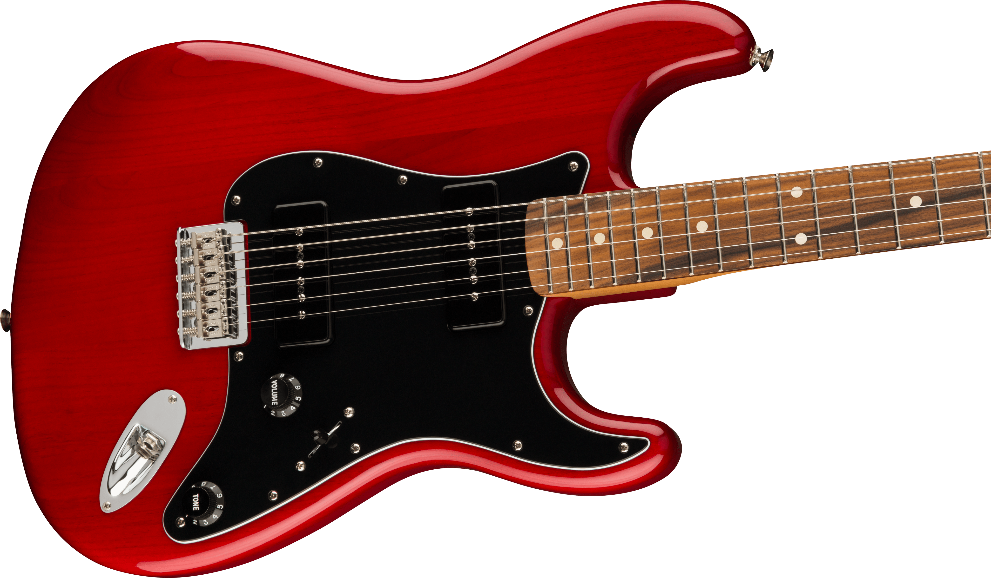 Fender Noventa Stratocaster®, Pau Ferro Fingerboard, Crimson Red Transparent