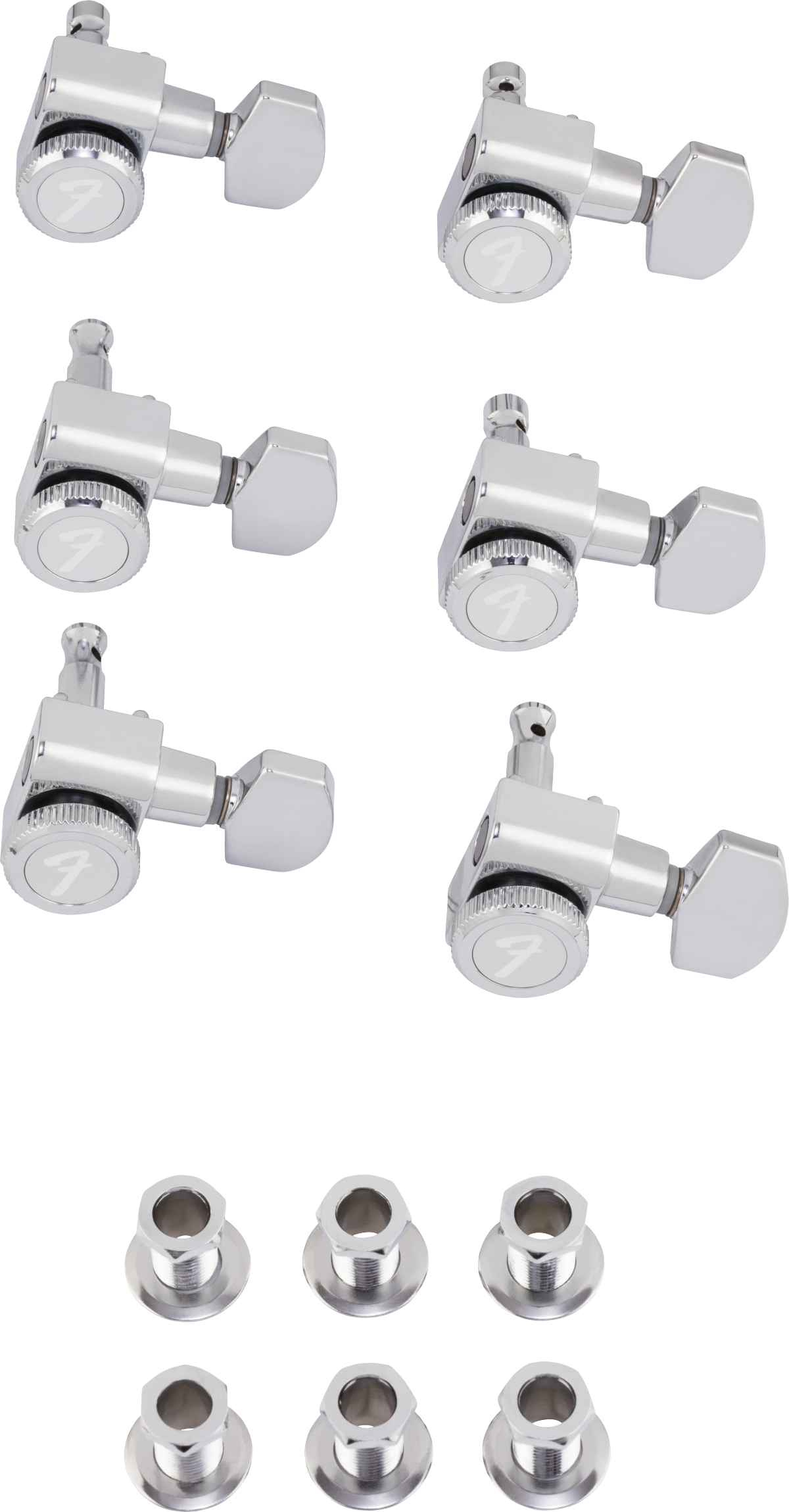 Fender Locking Stratocaster®/Telecaster® Staggered Tuning Machines (Polished Chrome) (6)