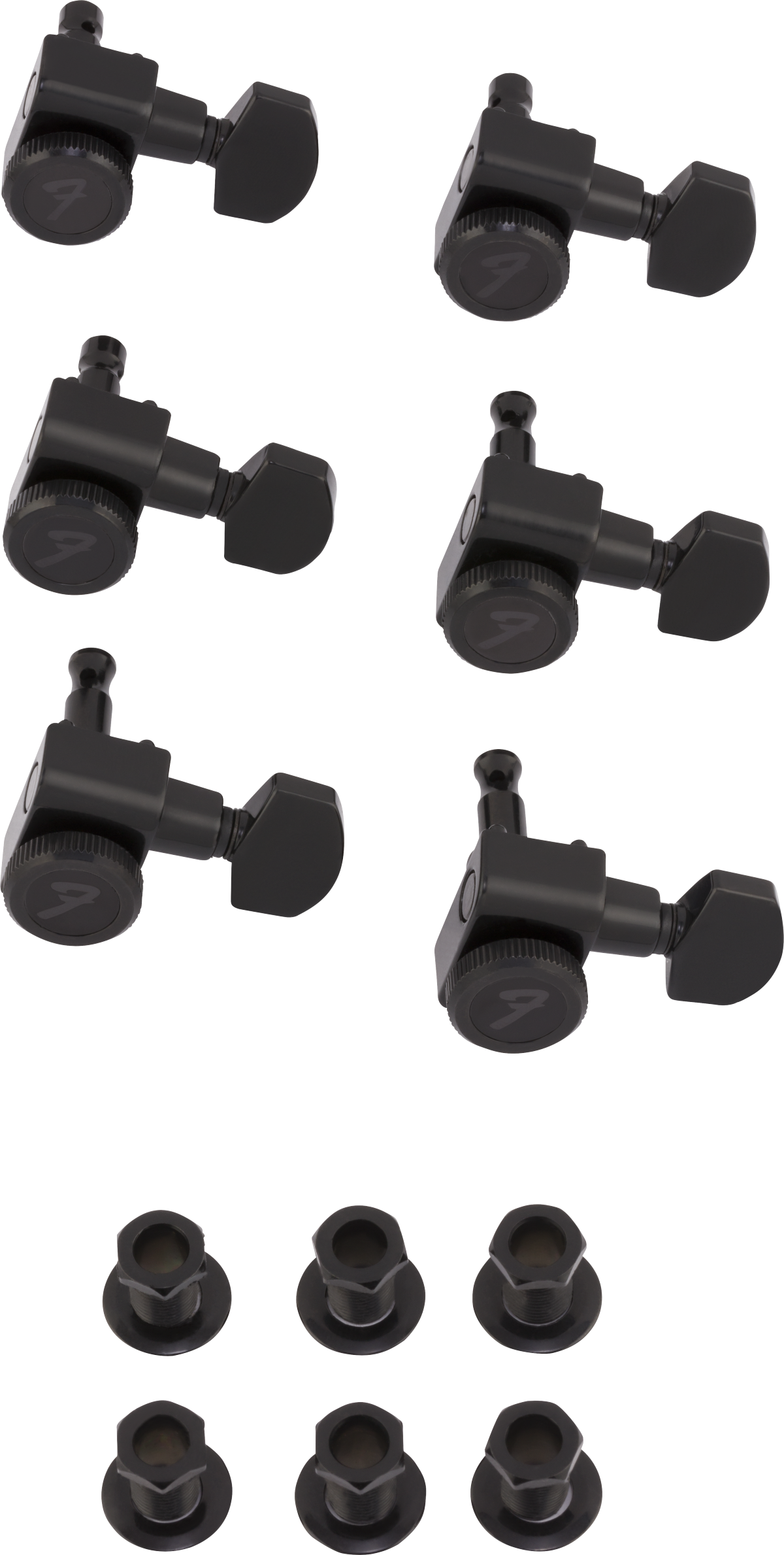 Fender Locking Stratocaster®/Telecaster® Staggered Tuning Machines (Black) (6)