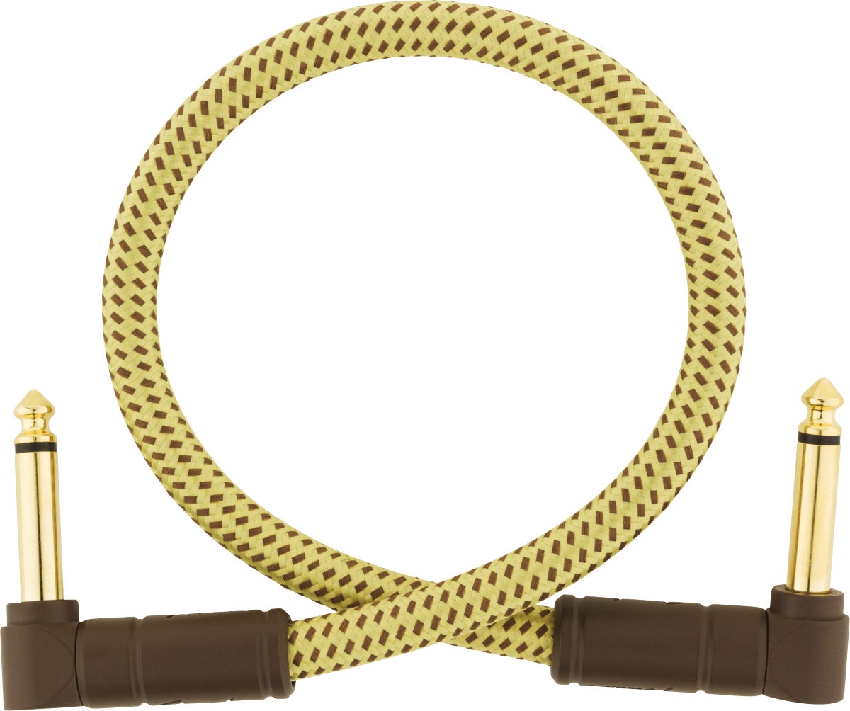 Fender Deluxe Series Instrument Cable, Angle/Angle, 1', Tweed