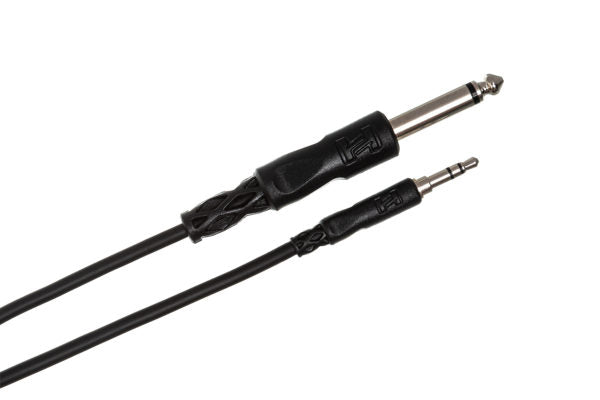 Mono Interconnect 1/4 in TS to 3.5 mm TRS 10'