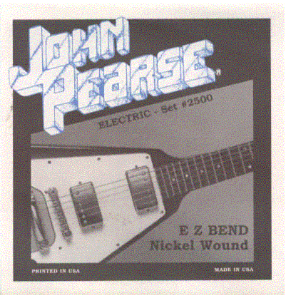 John Pearse® Electric Six String Guitar Nickel Wound EZ Bend, .010 - .046, 2500