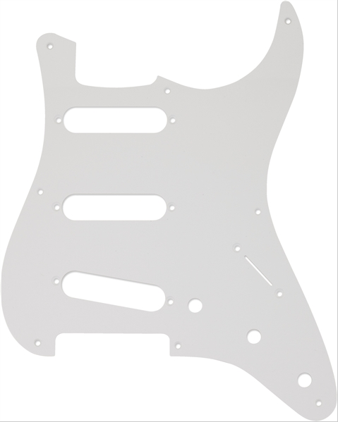 Pickguard, Stratocaster® S/S/S, 8-Hole Mount, White, 1-Ply