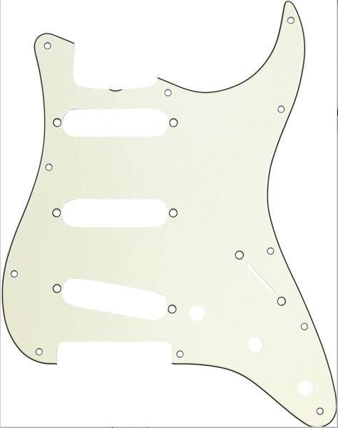 Pickguard, Stratocaster® S/S/S, 11-Hole Vintage Mount (with Truss Rod Notch), Mint Green, 3-Ply