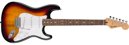 Fender Standard Stratocaster® Laurel Fingerboard, White Pickguard, 3-Color Sunburst