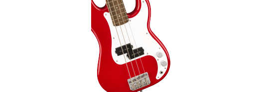 Squier Mini Precision Bass® Laurel Fingerboard, White Pickguard, Dakota Red