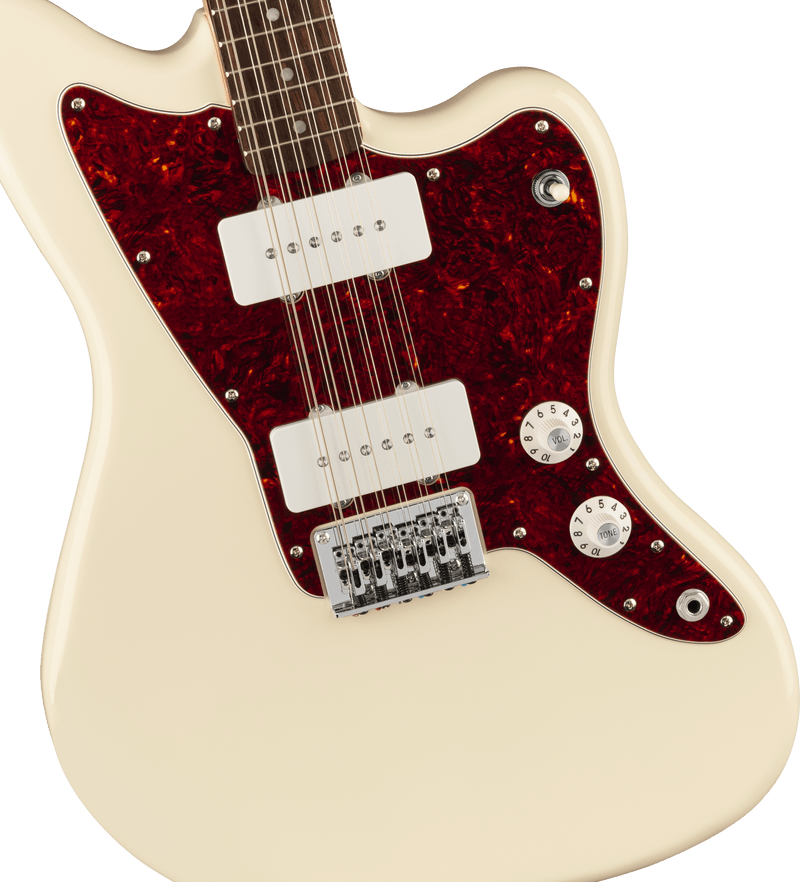 Squier Paranormal Jazzmaster® XII, Laurel Fingerboard, Tortoiseshell Pickguard, Olympic White