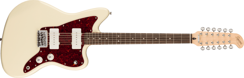 Squier Paranormal Jazzmaster® XII, Laurel Fingerboard, Tortoiseshell Pickguard, Olympic White