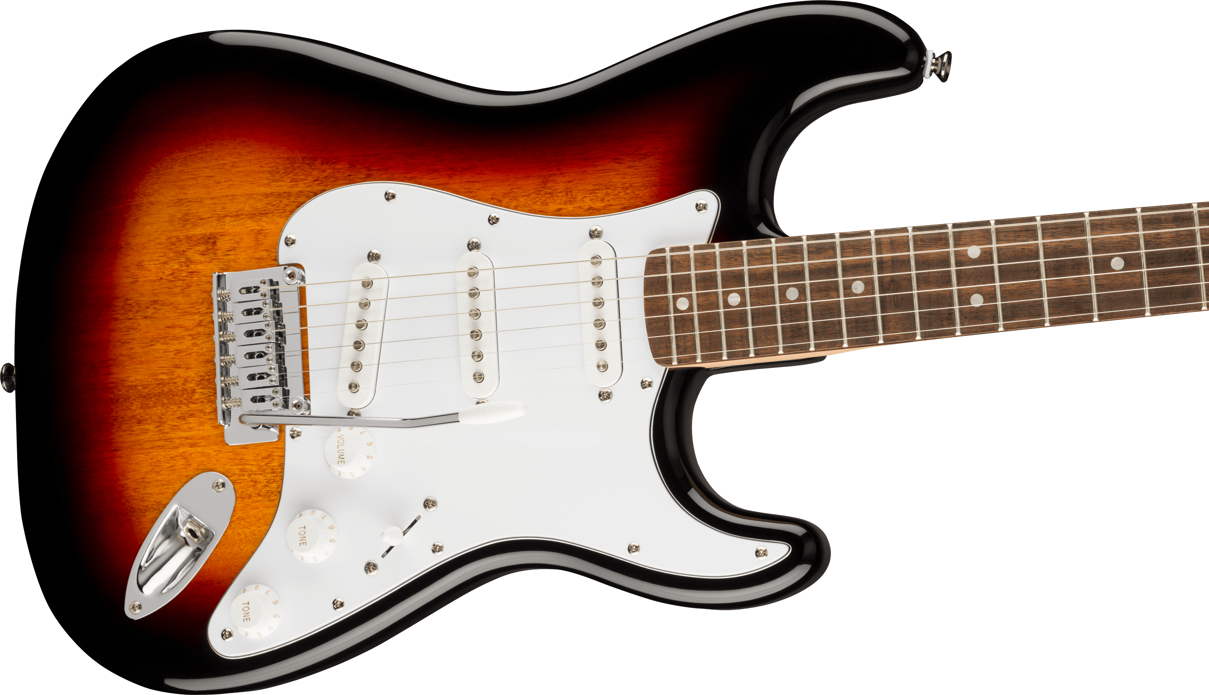 Squier Affinity Series™ Stratocaster®, Laurel Fingerboard, White Pickguard, 3-Color Sunburst