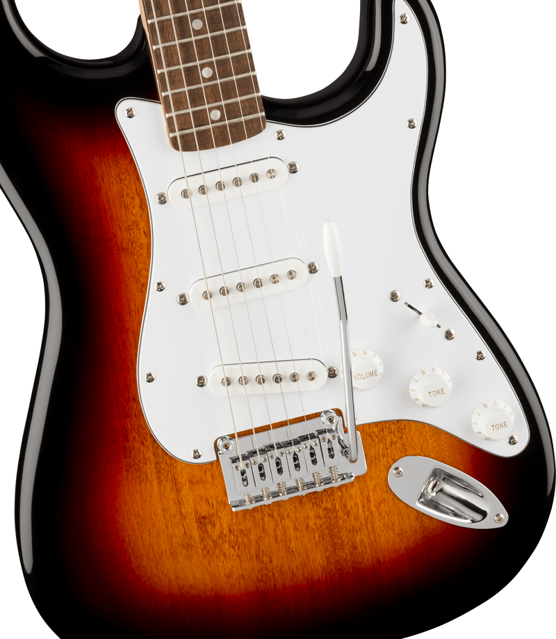 Squier Affinity Series™ Stratocaster®, Laurel Fingerboard, White Pickguard, 3-Color Sunburst