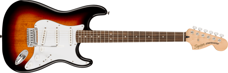 Squier Affinity Series™ Stratocaster®, Laurel Fingerboard, White Pickguard, 3-Color Sunburst