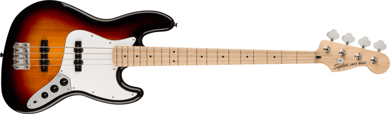 Squier Affinity Series™ Jazz Bass®, Maple Fingerboard, White Pickguard, 3-Color Sunburst
