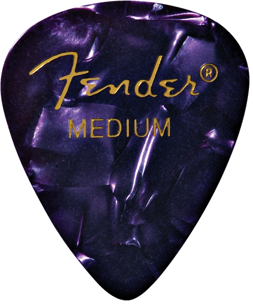 Fender Premium Celluloid 351 Shape Picks, Medium, Purple Moto, 12-Pack