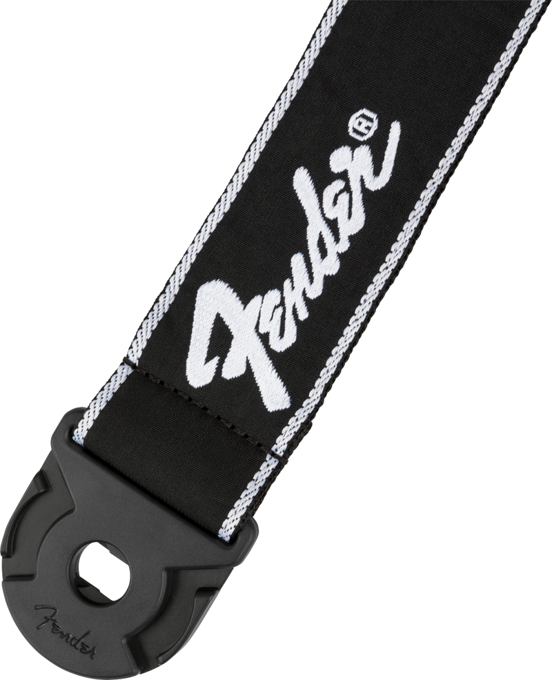 Quick Grip Locking End Strap, Black with White Running Logo, 2"