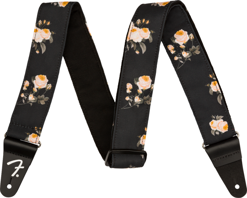 Fender Floral Strap, Black, 2"