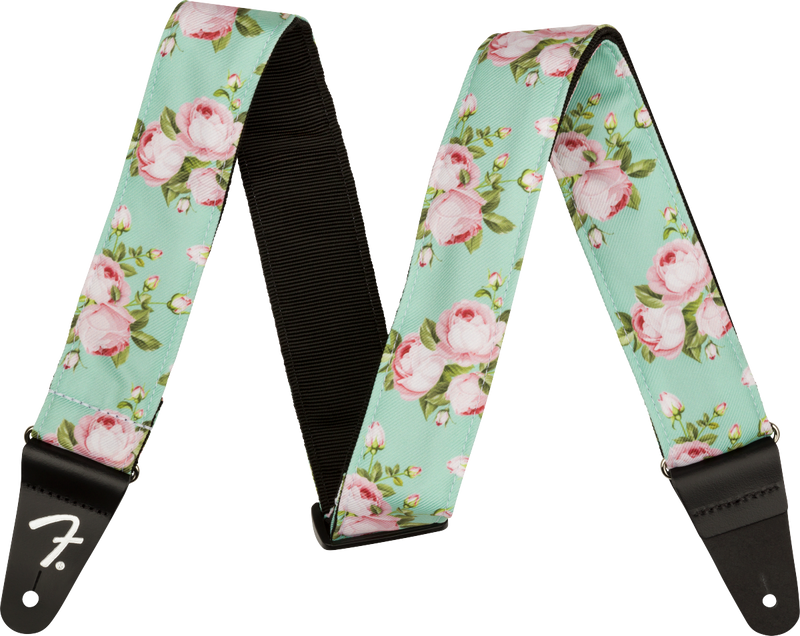 Fender Floral Strap, Surf Green, 2"