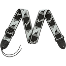Fender Monogrammed Strap, Black/Light Grey/Dark Grey, 2"