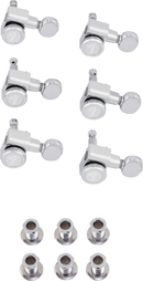 Fender  Fender® Staggered Locking Tuners with Vintage-Style Buttons, Polished Chrome (6)