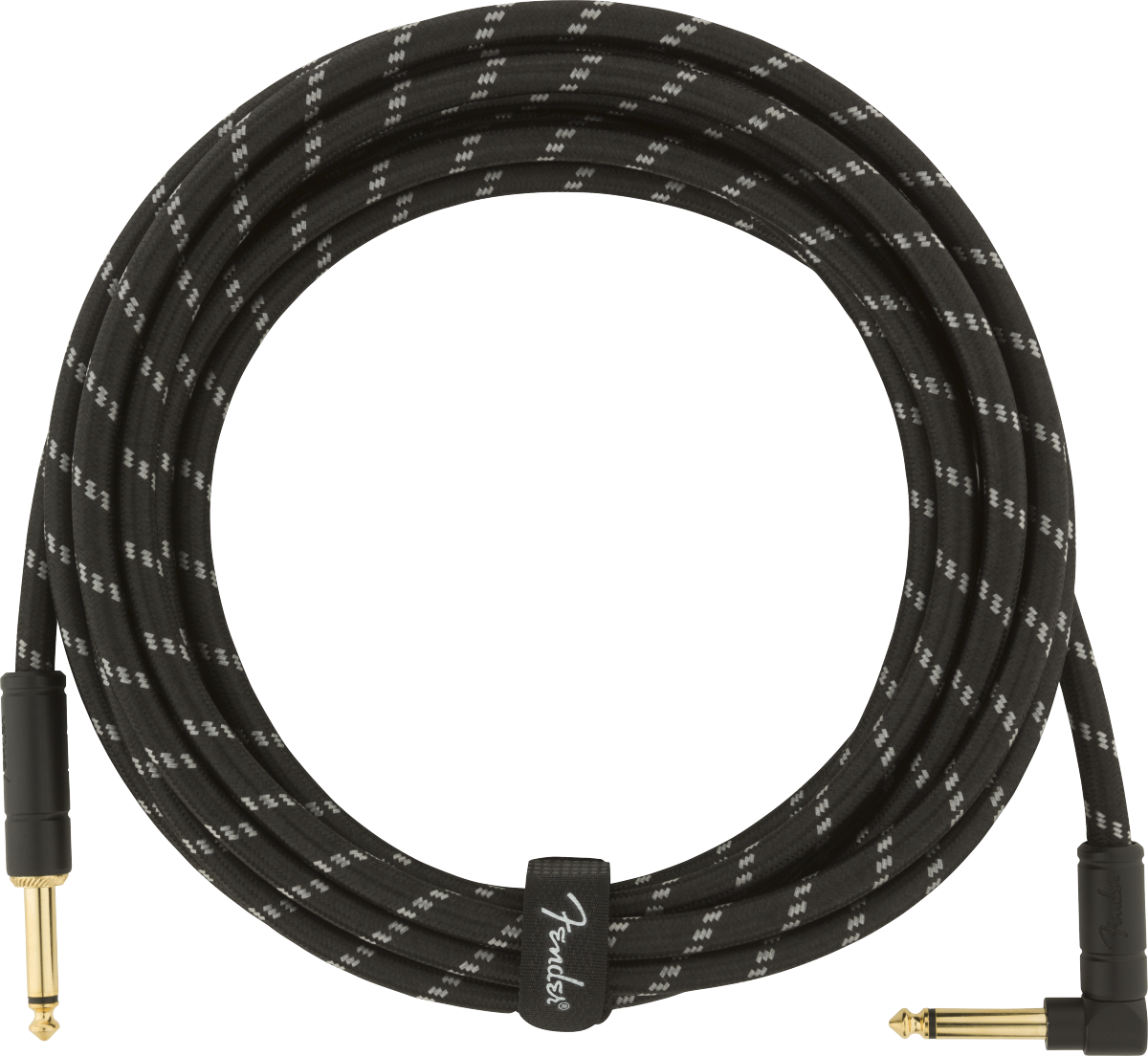 Fender  Deluxe Series Instrument Cable, Straight/Angle, 15' Black Tweed