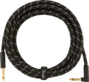 Fender  Deluxe Series Instrument Cable, Straight/Angle, 15' Black Tweed