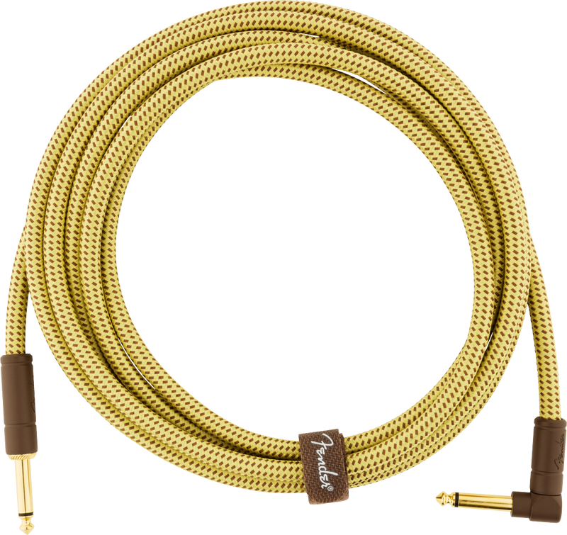 Fender Deluxe Series Instrument Cable, Straight/Angle, 10', Tweed