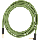 Festival Hemp Instrument Cables Festival Instrument Cable, Straight/Angle, 18.6', Pure Hemp, Green