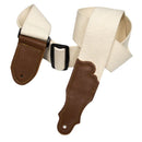 Franklin Cotton Guitar Strap - Glove Leather End Tab - Natural/Caramel
