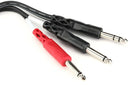 Hosa STP-201 Insert Cable - 1/4 inch TRS Male to Dual 1/4 inch TS Male