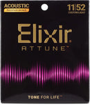 Elixir Strings 21027 Attune Phosphor Bronze Acoustic Guitar Strings - .011-.052 Custom Light