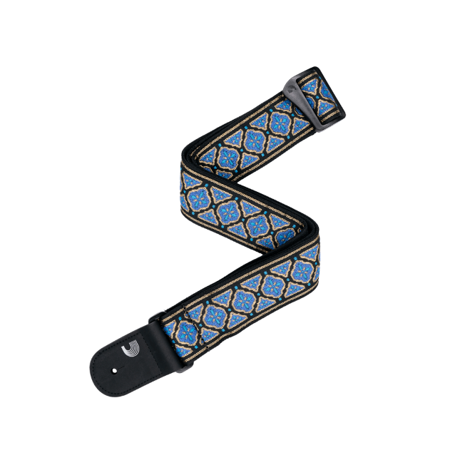 D'Addario Eco-Comfort Woven Guitar Strap, Blue & Gold