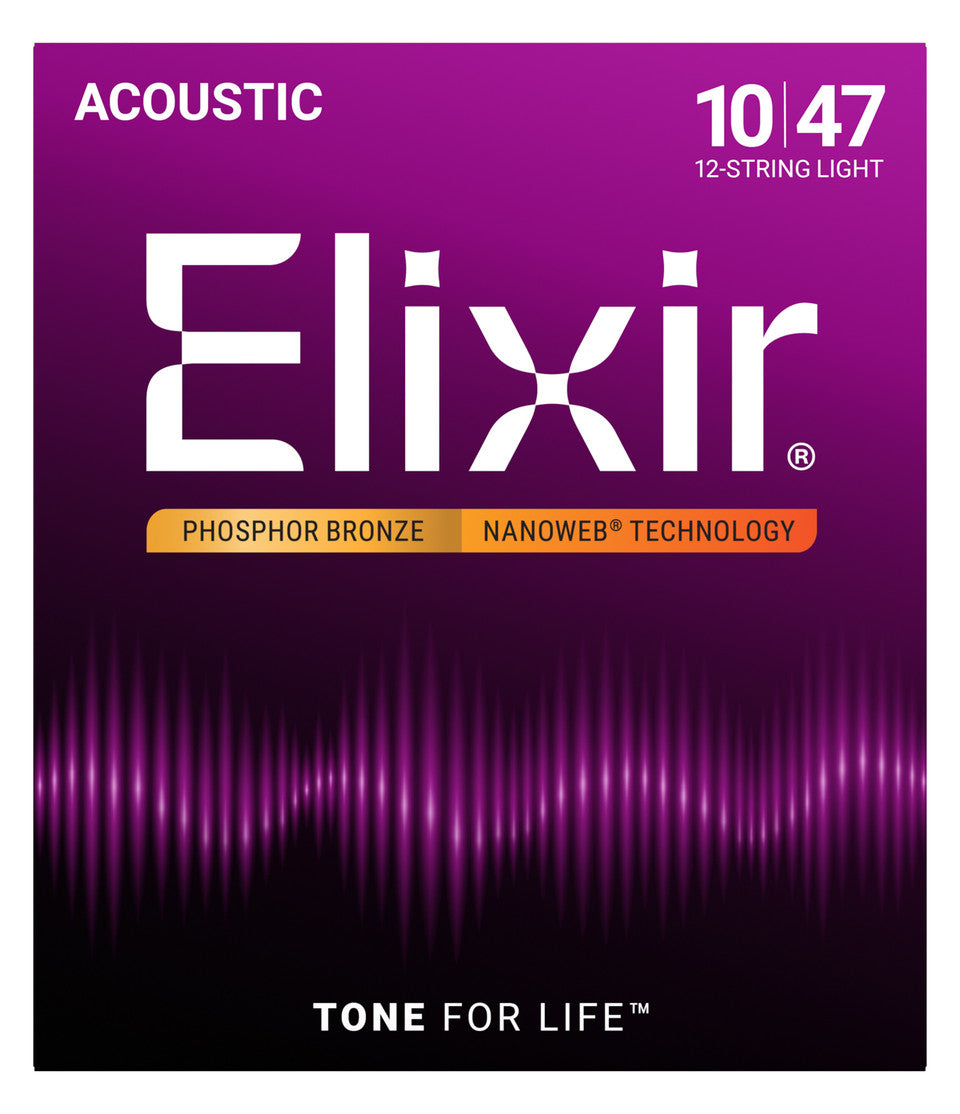Phosphor Bronze Acoustic Guitar Strings with NANOWEB Technology 12 String