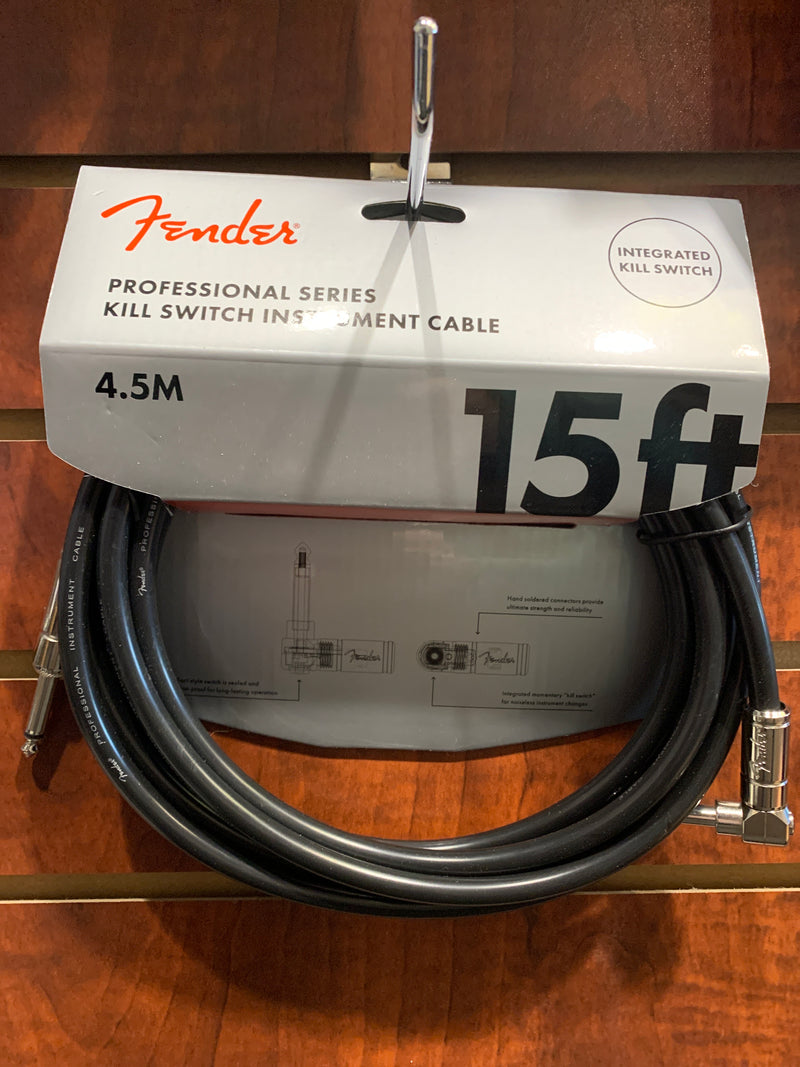 Fender 15' Professional Series Kill Switch Cable, Straight/Angle