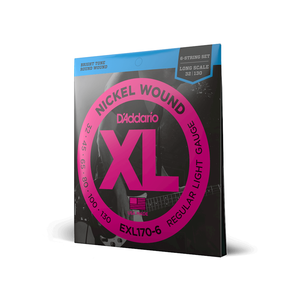 D'Addario Regular Light Long Scale 6- String Bass Strings 32-130