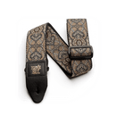 Classic Jacquard Guitar Strap/Bass Strap - Gold & Black Paisley