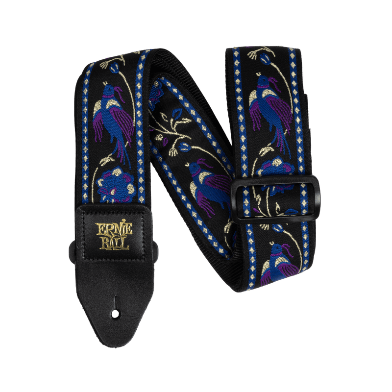 Classic Jacquard Guitar Strap/Bass Strap - Purple Pleasant Pheasant