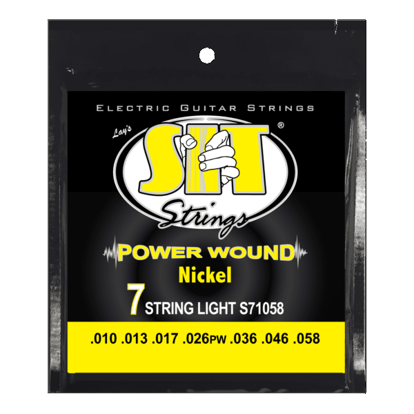 SIT Power Wound Nickel Electric 7-Sting Guitar Strings - Light 10-58