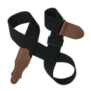 Franklin Cotton Guitar Strap - Glove Leather End Tab - Black/Caramel