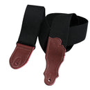 Franklin Cotton Guitar Strap - Glove Leather End Tab - Black/Oxblood