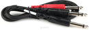 Hosa STP-201 Insert Cable - 1/4 inch TRS Male to Dual 1/4 inch TS Male