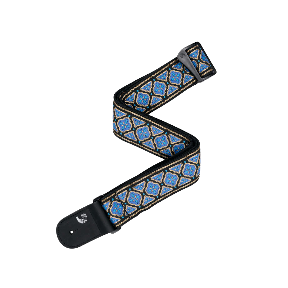 D’Addario Eco Woven Guitar Strap, Blue & Gold