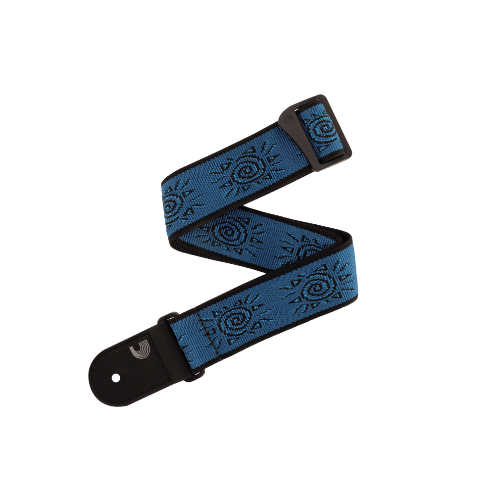 D'Addario Vintage Planet Waves Suns Strap, Blue Suns