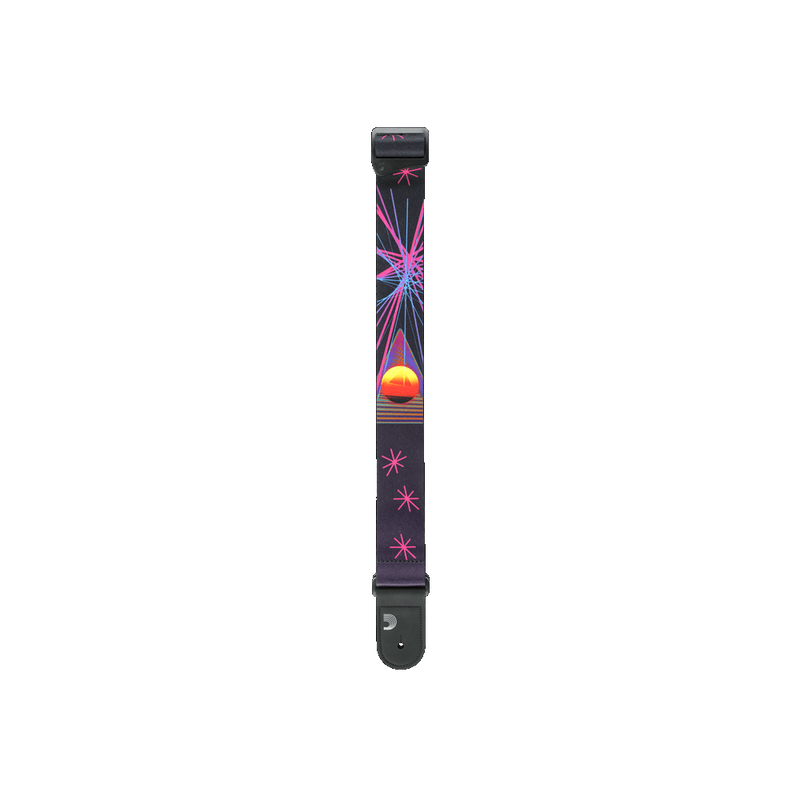 D'ADDARIO OUTRUN POLYESTER GUITAR STRAP, NEON STARS